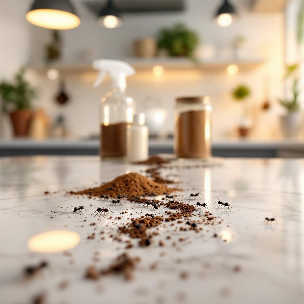 how do i get rid of ants on my house kitchen counter?