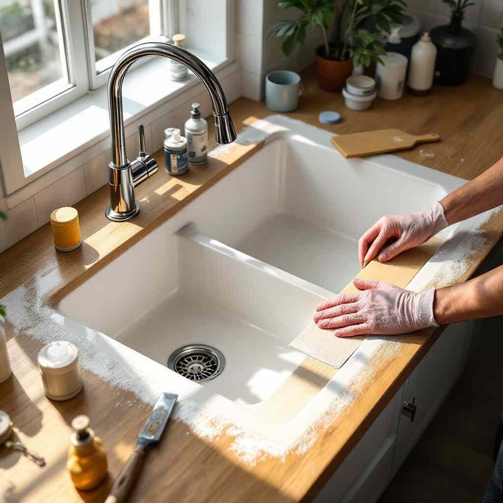how to resurface house kitchen sink