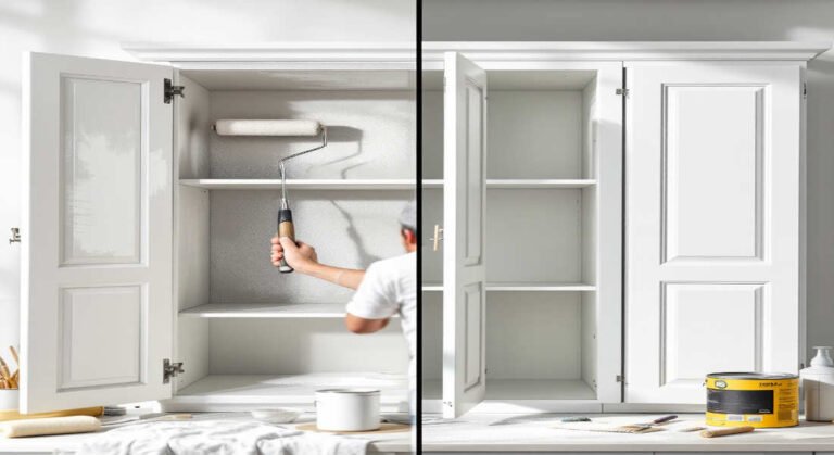when painting home kitchen cabinets do you paint the inside
