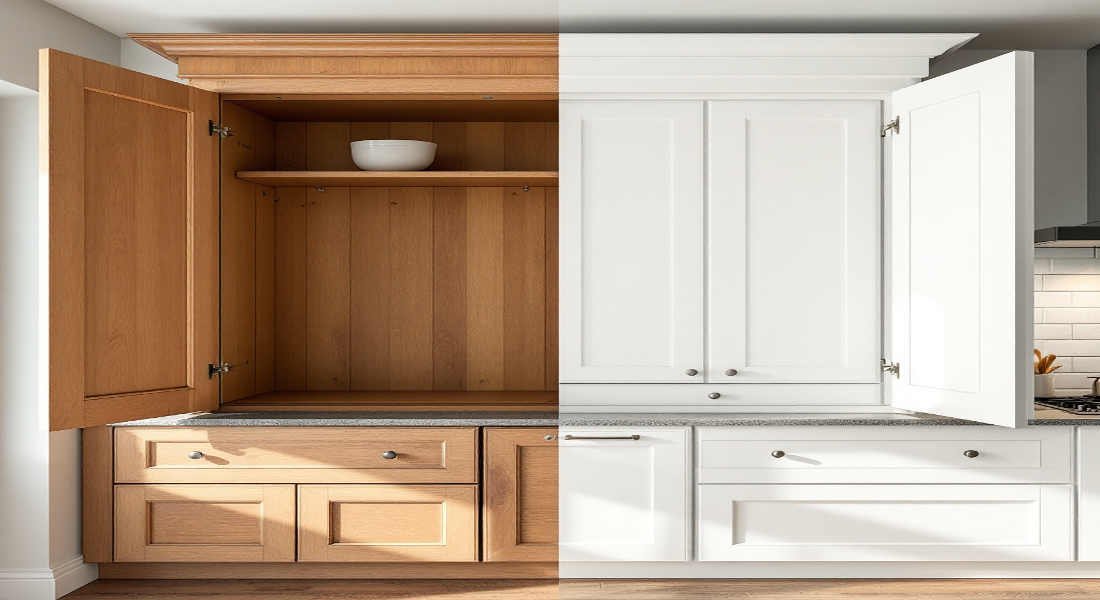 when painting home kitchen cabinets do you paint the inside