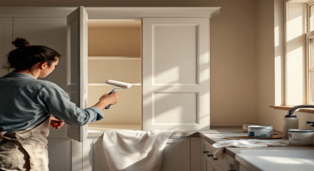 when painting home kitchen cabinets do you paint the inside