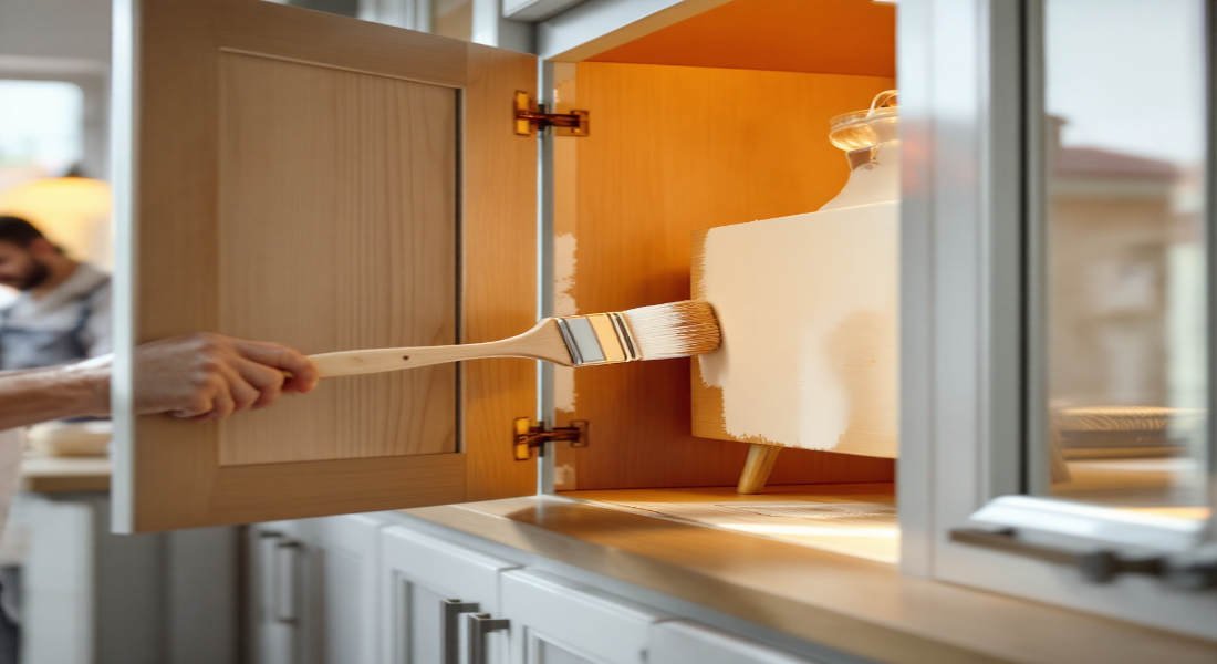 when painting home kitchen cabinets do you paint the inside