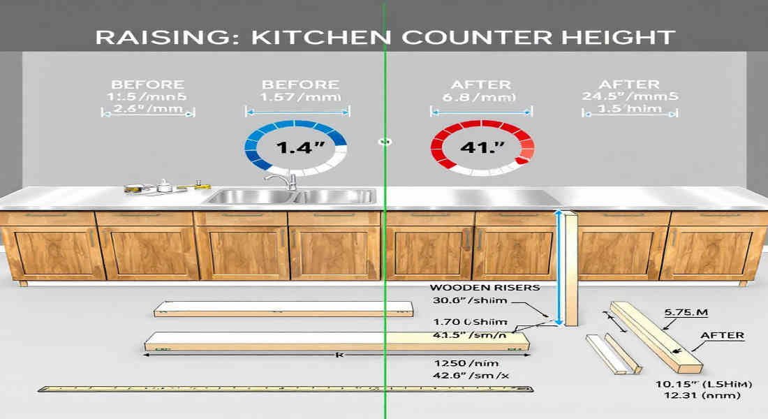 how to raise home home kitchen counter height