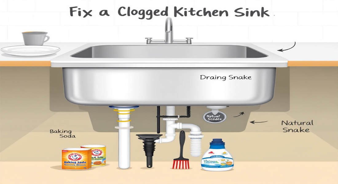 how to fix backed up home kitchen sink