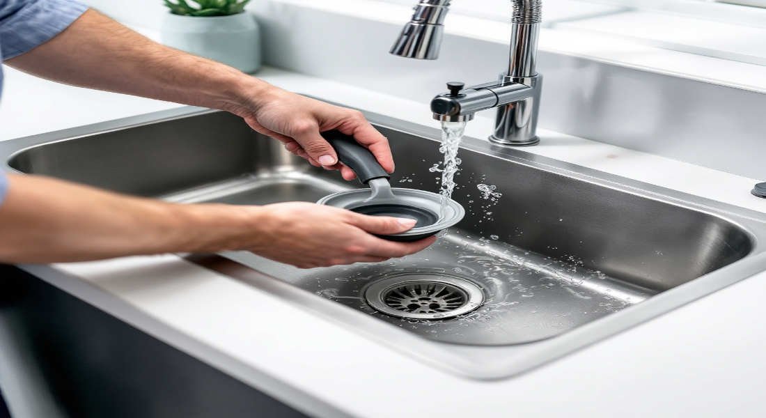 how to fix backed up home kitchen sink