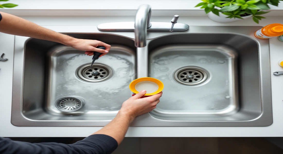 how to fix backed up home kitchen sink