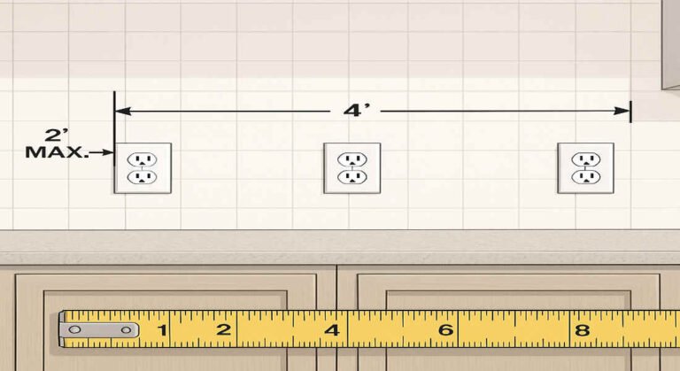 how far apart should outlets be in a house kitchen