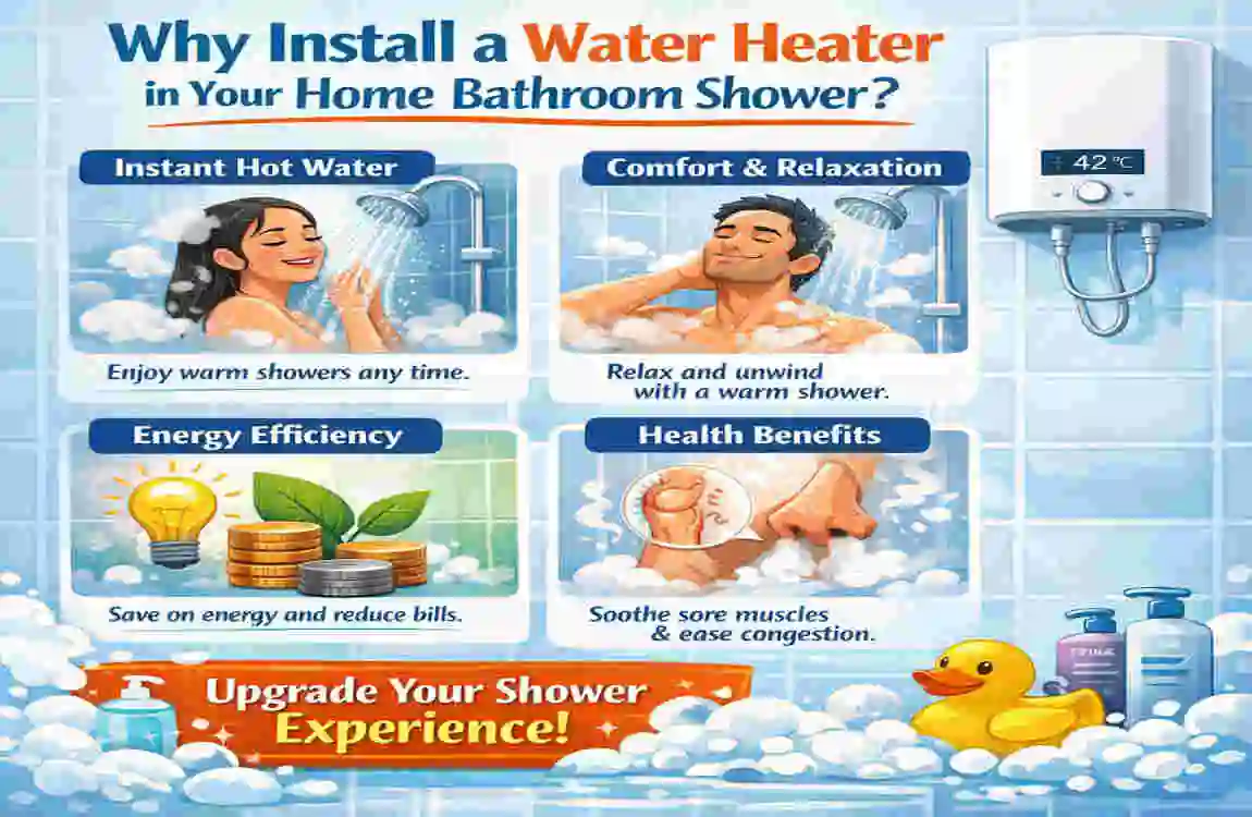 Install Water Heater in Your Home Bathroom Shower
