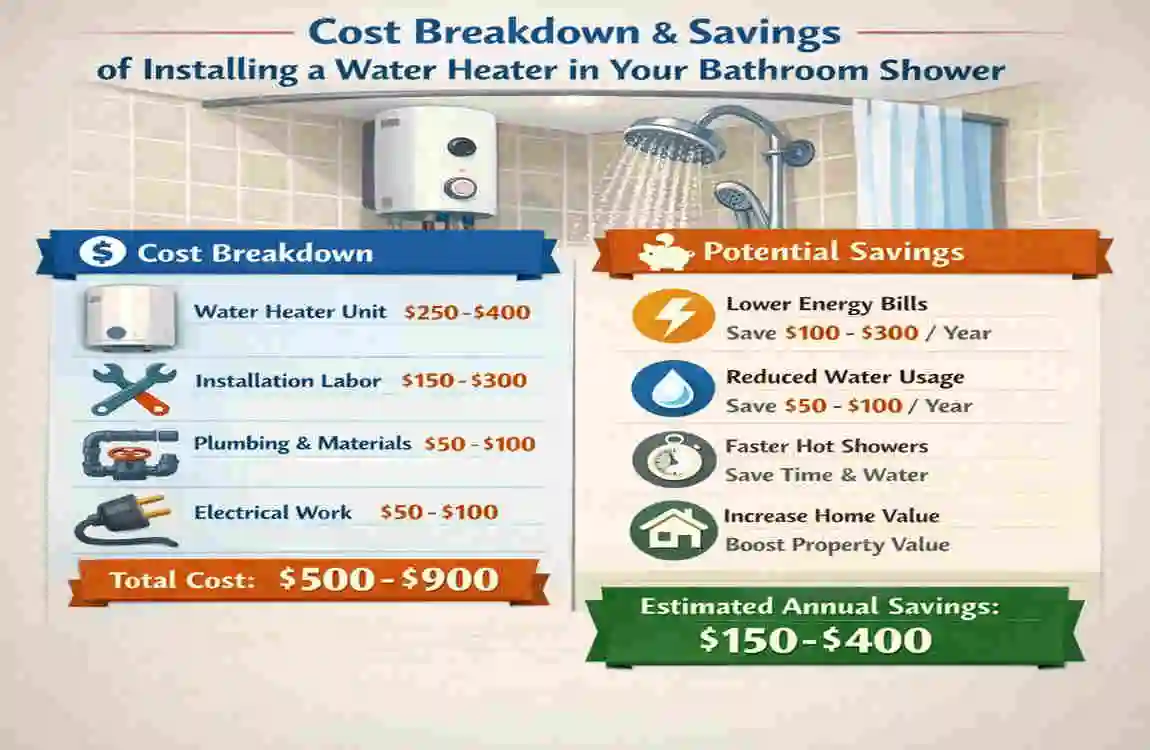 Install Water Heater in Your Home Bathroom Shower