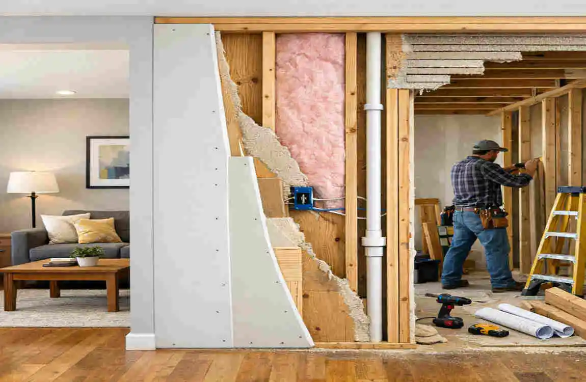 how thick are interior walls