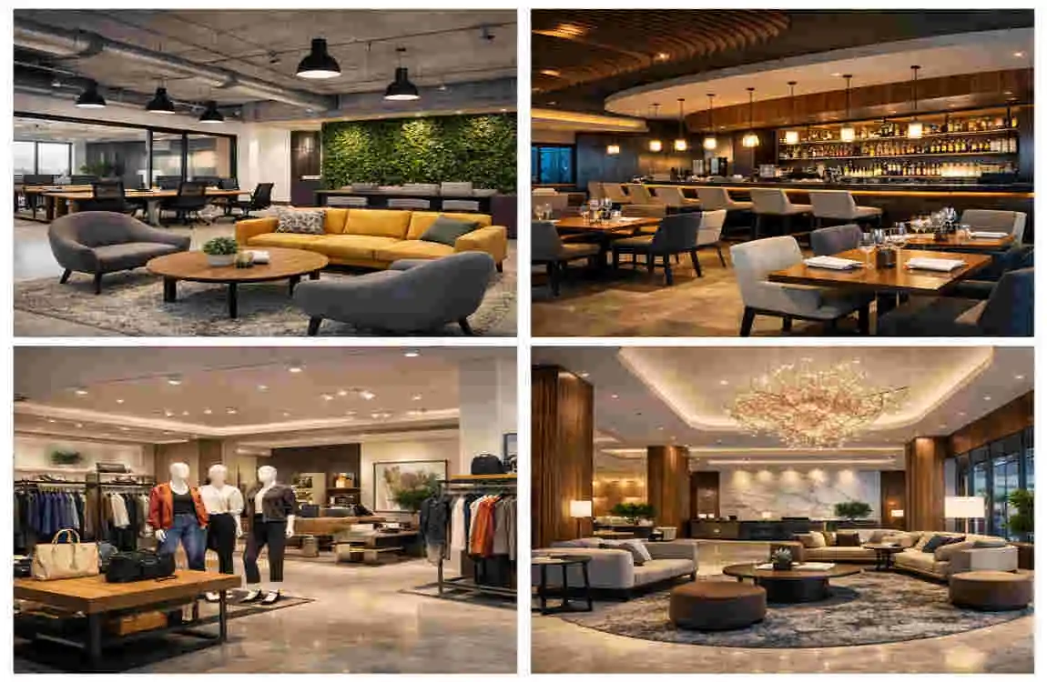 how to design commercial interiors at home