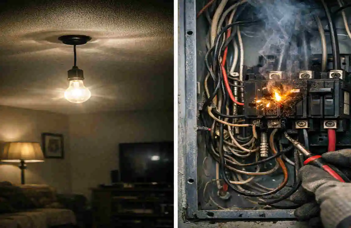 why do my interior lights flicker in my house