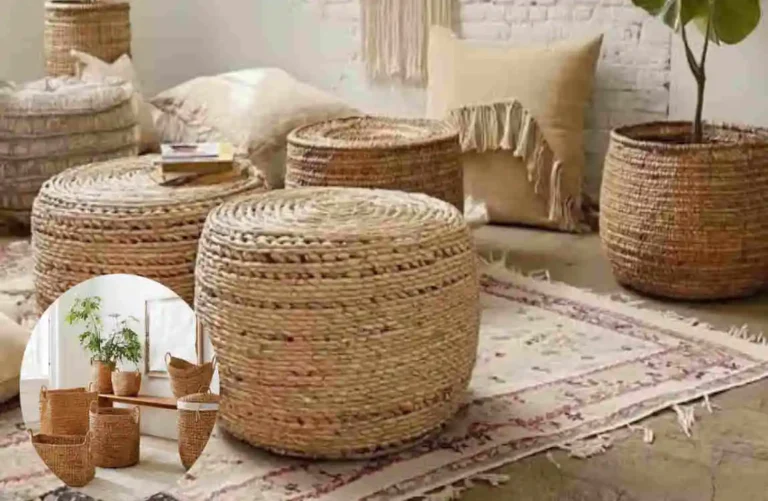 what interior design style uses water hyacinth woven baskets