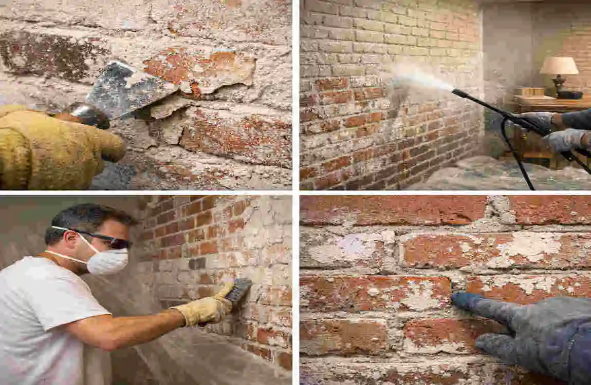 how to remove paint from interior brick