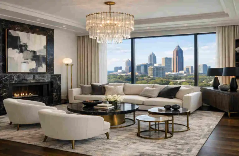 living room interior design atlanta