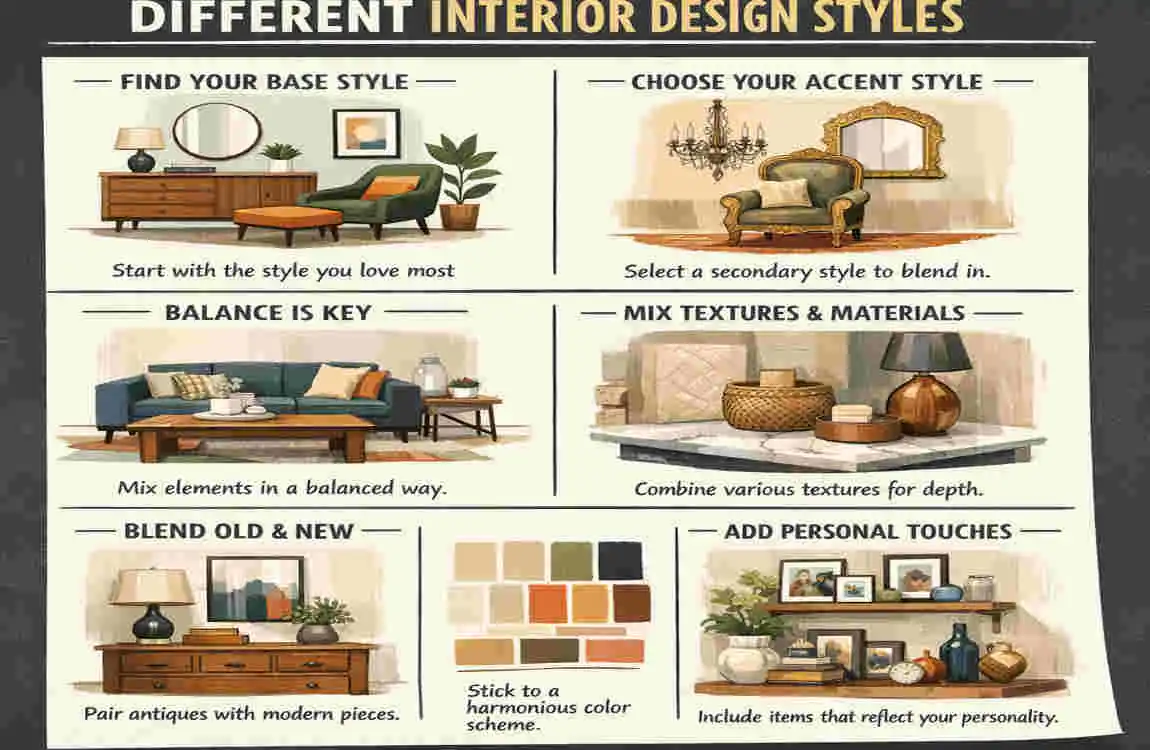 how to mix different interior design styles